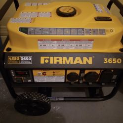 Firman Generator and All Weather Cover. Used Once. 