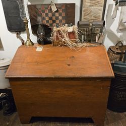 Antique Pine Grain Bin With 3 Compartments 