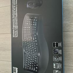 Adesso Wireless Ergonomic Keyboard And Laser Mouse