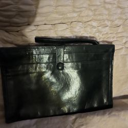 Vintage Bottega Venetia  Black Leather Wristlet