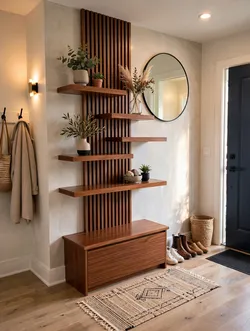 Custom Entryway Wall Unit — Floating Shelves + Shoe Cabinet, Built to Fit Your Wall
