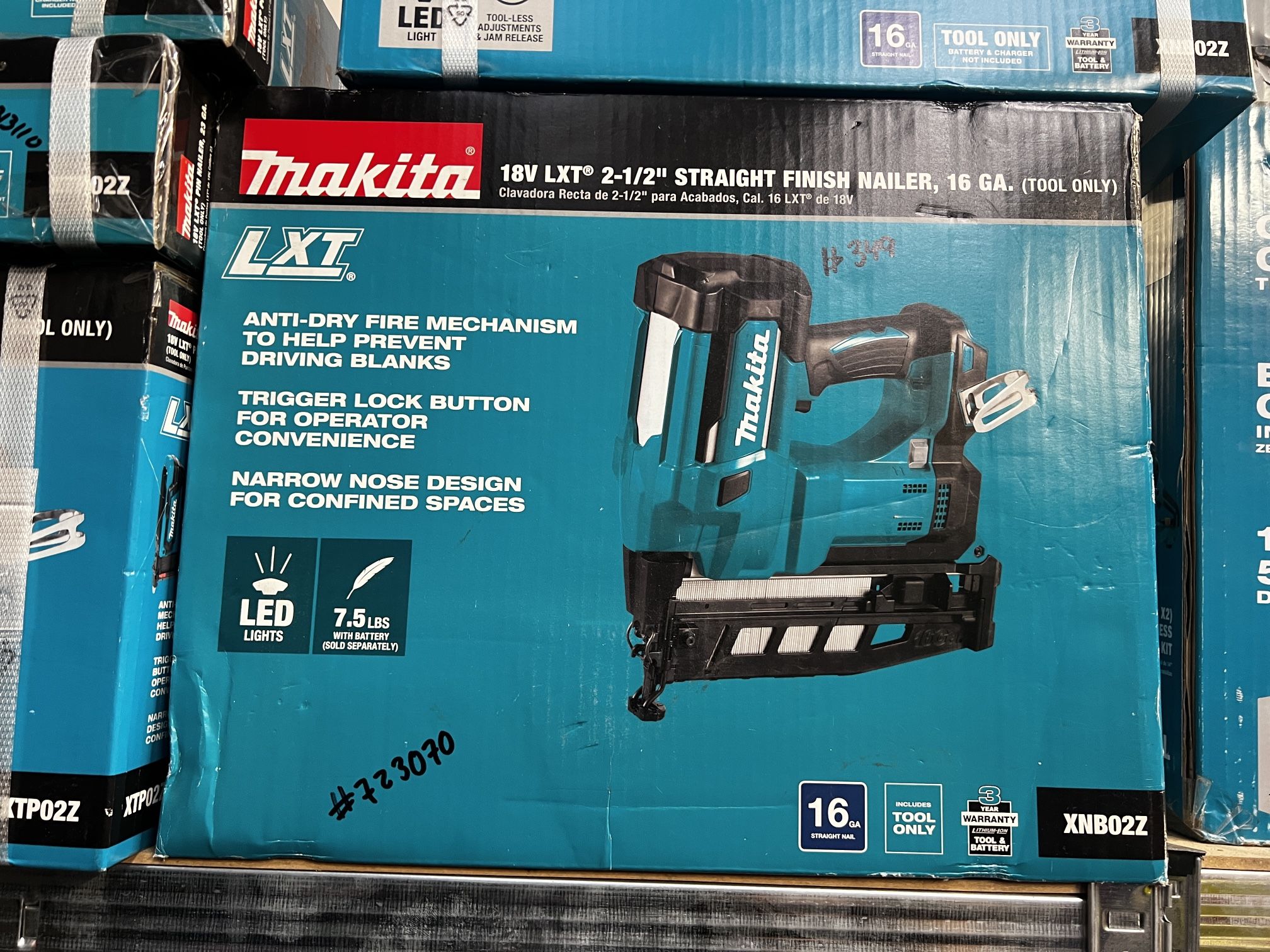 Makita 18v Lxt 2-1/2” Straight Finish Nailer 16ga Tool Only
