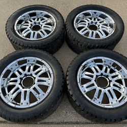 22 INCH OFF-ROAD RIMS WITH 325/50R22 TIRES 8 LUG 8x170