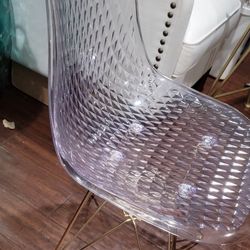 Desk Acrylic Clear Chair With Gold Legs