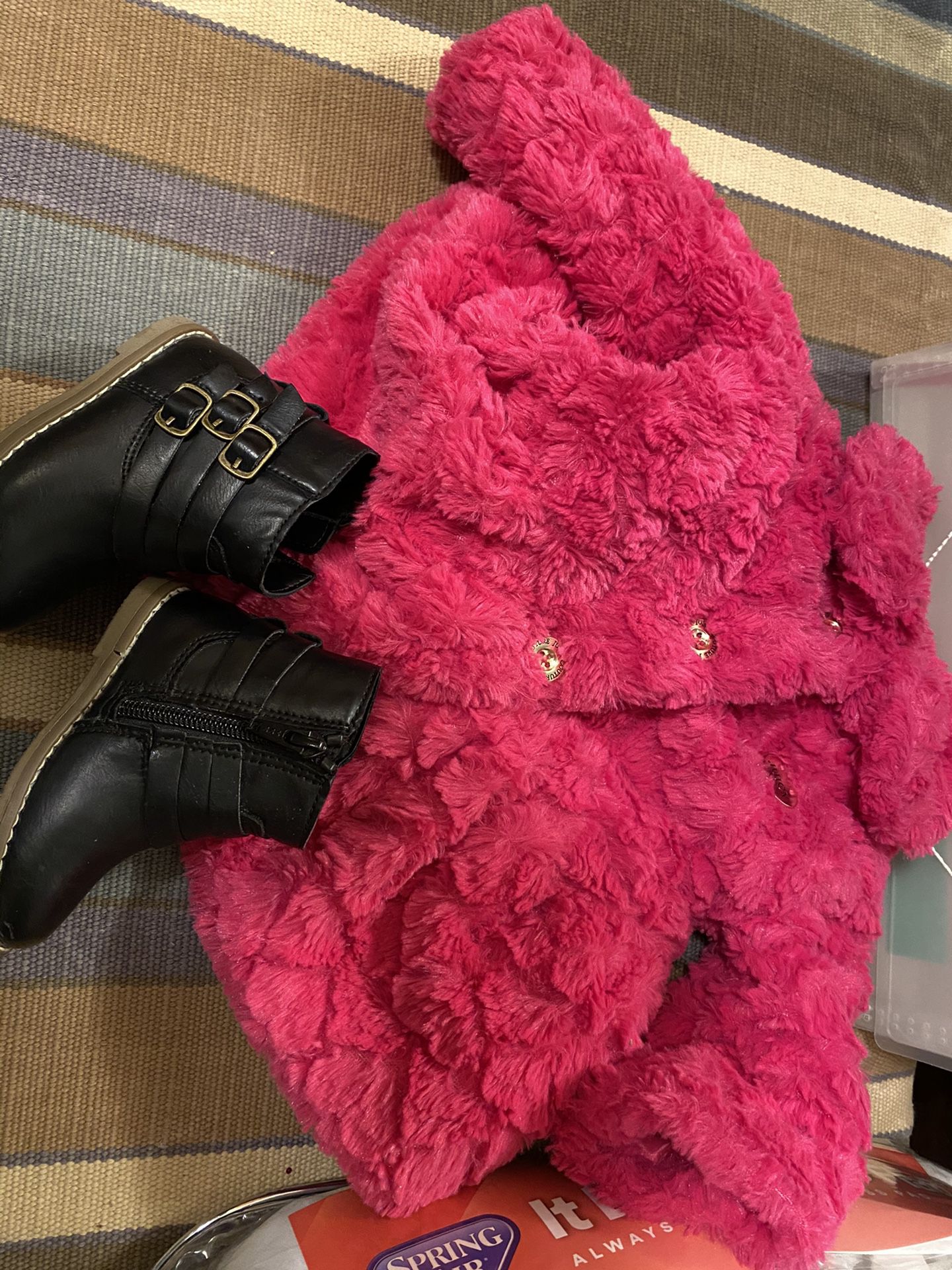 Juicy Couture Pink Fur Jacket - 12 Months