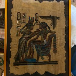 PAPYRUS EGYPTIAN ARTWORK - SET OF FIVE