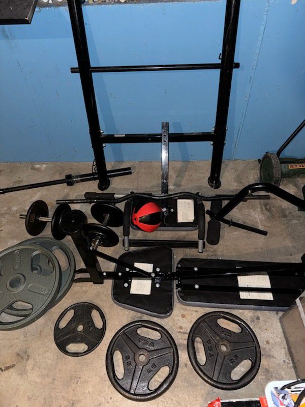 Weight Bench And Lifting Set