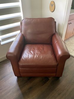 Italian leather sofa, chair and ottoman