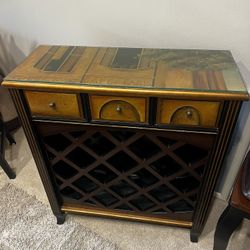 French Neoclassical hand-painted wine cabinet rack