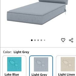 72 x 21 x 4 Inch Olefin Chaise Lounge Cushions, Lounge Chair Cushions with Headrest for Outdoor Furniture - Weather and Fade Resistant Patio Replaceme