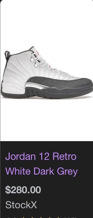 Jordan 12 Retro White Dark Gray