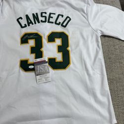 Jose Canseco Signed Autograph Custom Jersey - JSA COA - Oakland A’s