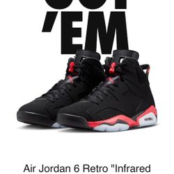 MJ 6 INFRARED NEW FROM NIKE SIZE 11