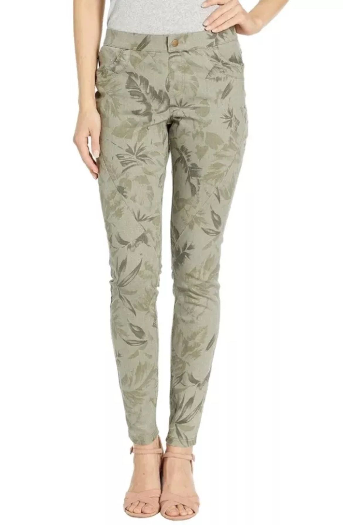HUE Seagrass Fatique Twill Pull On Leggings M nwot green   HUE Seagrass Fatique Twill Pull On Leggings M. New Without Tags Hue Fatigue washed twill le