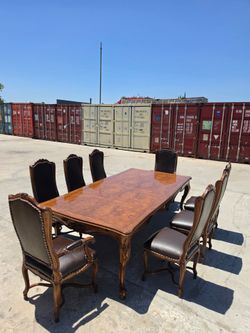 Fine dining table set 8 chairs solid wood 8ft x 4ft