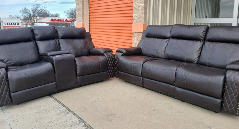 👀💢Power Leather Recliners Set ✨️