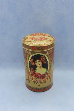 Vintage Poppy Talcum Powder Tin Victorian Highly Perfumed Victoria Secret