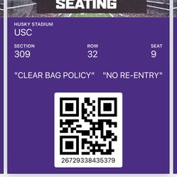 11/2 UW Husky Game 4 Tickets 