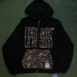 UPRISERS Black Camo Full Zip Hoodie
