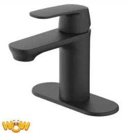 Glacier Bay Foxton Single-Handle Single-Hole Bathroom Faucet in Matte Black
