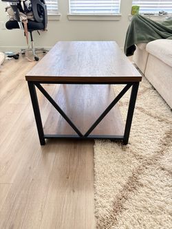 Industrial Wood and Metal Coffee Table