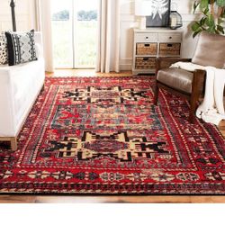 SAFAVIEH Vintage Hamadan Collection Area Rug - 8' X 10', Red & Multi, Oriental Traditional Persian Design, Non-Shedding & Easy Care, 
