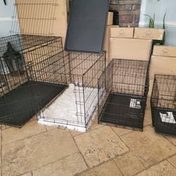 Brand New Dog Crates 2 Door Folding Pet Cages With Tray  24" Sm'md $40/ 30" M'l $50/ 36" L'xl$60/ 42" Xxl$80/  48"  $100 Xxxl Crate NEW IN BOX Jaulas