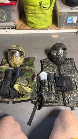 Paintball Gear Bundle - Valken Masks, Gen X Global Reversible Vests & Accessories