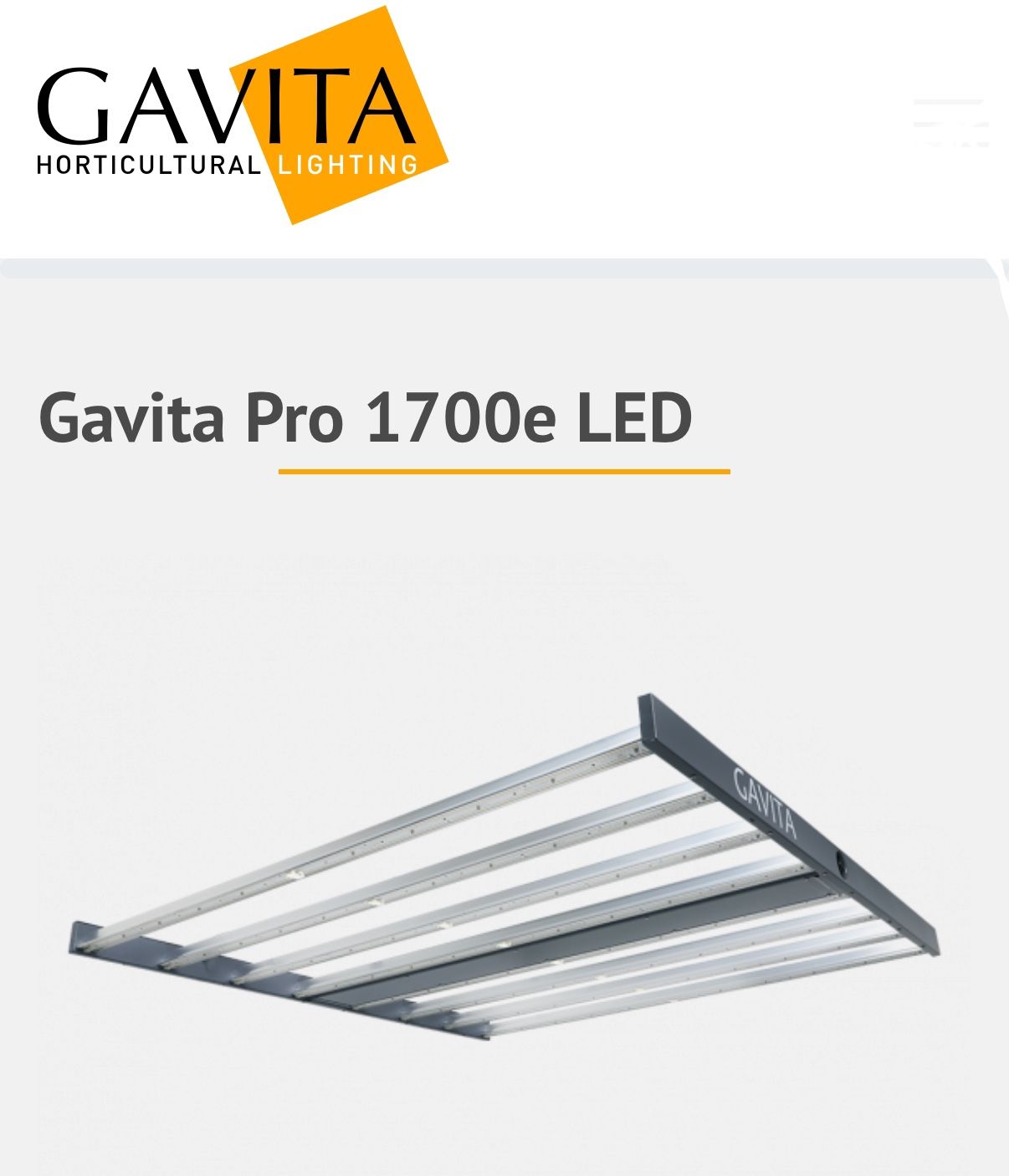 Gavita Pro 1700e LED 120 277v 645w $300.00