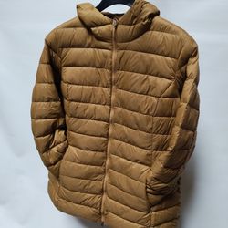 SEE PICS STAINED! Women's Size XL Puffer Parka Hooded Coat Down Insulated Jacket