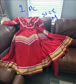 Red Traditional Ribbon Dress Size Medium
