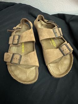 NEW Birkenstock Milano Leather Sandals Brown – Size 39 / Women’s 8 Men’s 6