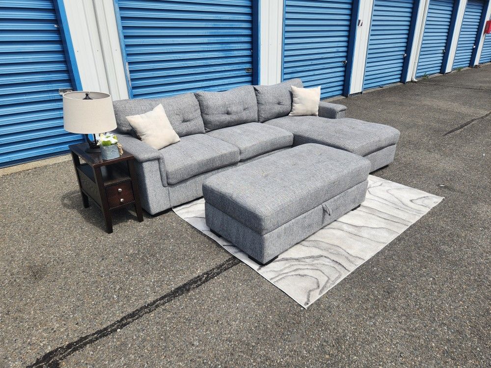 Sectional Sofa + Ottoman + Storage FREE DELIVERY
