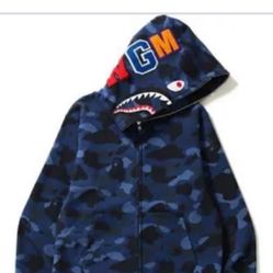 BAPE Color Camo Shark Full Zip Hoodie 'Navy