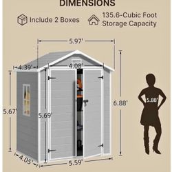 6.5 x4.4 FT- Resin Outdoor Storage Shed