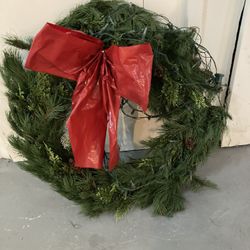 28” Green Artificial Christmas Wreath …. Read Description