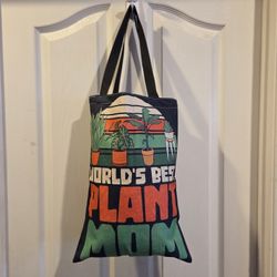 New World's Best Plant Mom Tote Bag Succulents Geranium Plant Plants