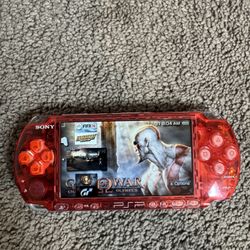 PSP 3000 Custom Transparent Red With Games 