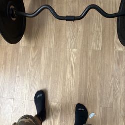 Curl bar with 2 10 lbs