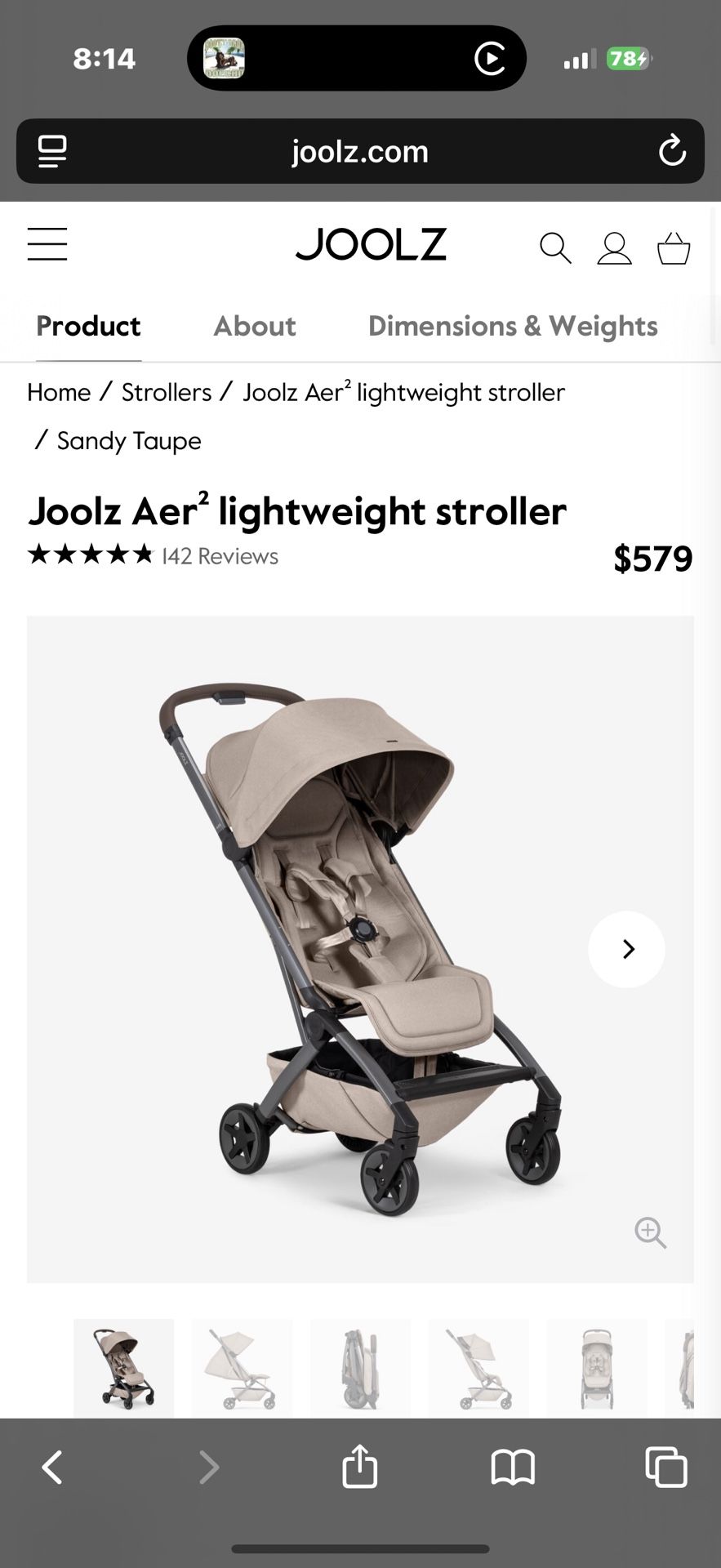 New Joolz AER 2 Travel Stroller $475