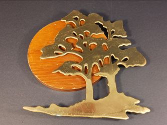 vintage House of Lloyd brass bonsai tree