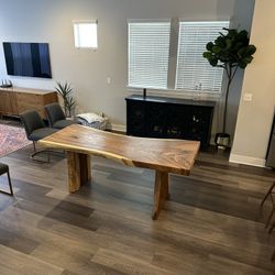 Live Edge Monkey Wood Dining Table