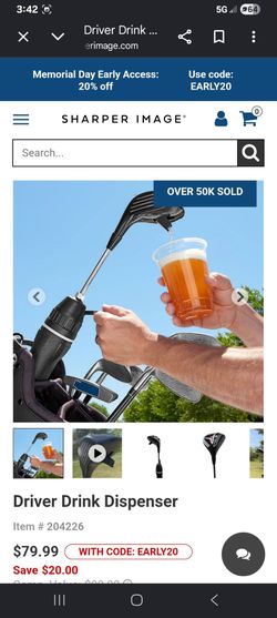NEW--Sharper Image golf CLUB Kooler Container