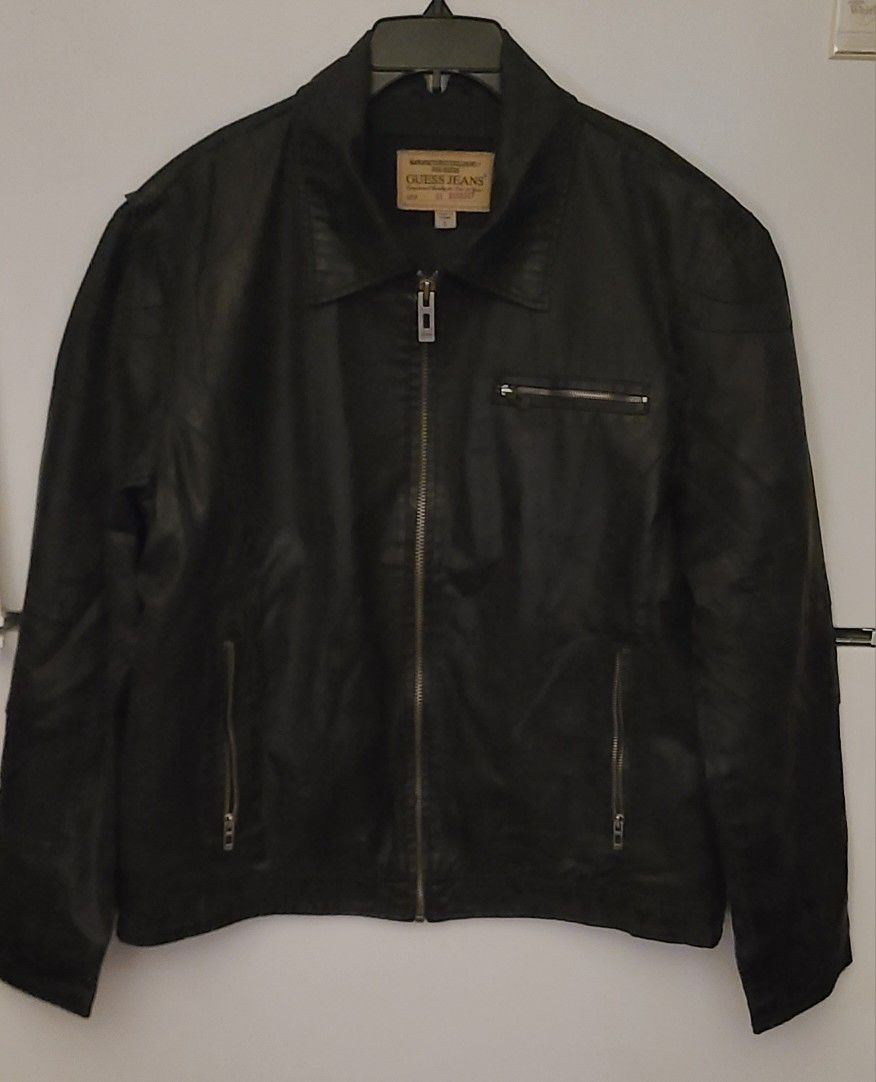 GUESS Leather Jacket (soft) Vintage, Large