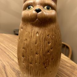 Cat Sculpture by Mann - approx 10" tall ceramic