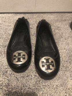 Tury Burch Flats Black Shoes Size 6 .5