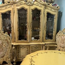 Wooden Dining Set ( Table 6 Chairs buffet 