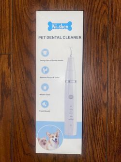 Ni-SHEN Plaque Remover for Teeth - Pet Ultrasonic Cleaner - Teeth Cleaning Kit for Tartar and Stains - Suitable for Dogs and Cats (White)