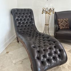 Leather  Tufted Lounger Couch $467.00 Like New!