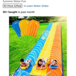 SLOOSH new triple waterslide W built-in sprinklers